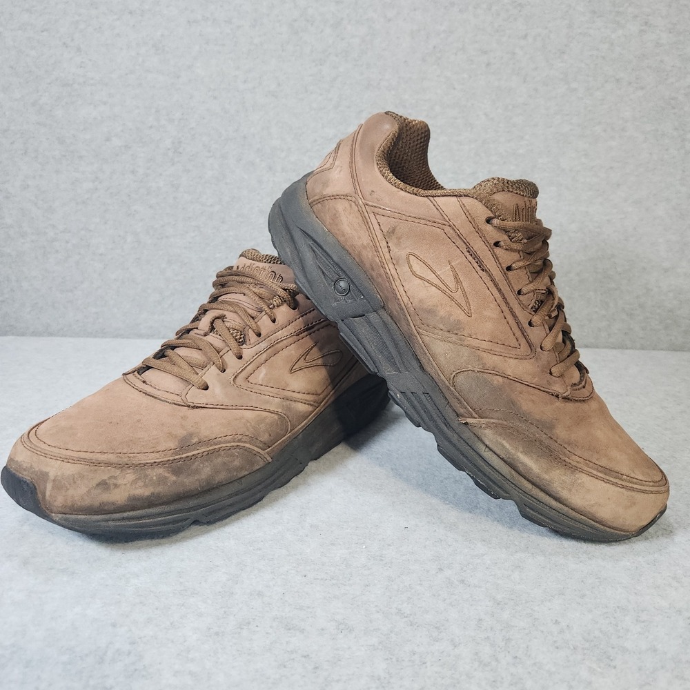 Brooks Addiction Walker Brown Nubuck  Walking Shoes Men's 12 Wide 4E Leather